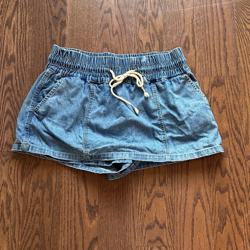We The Free Free People Made Line Pull On Skort Blue Denim Medium Wash Size M